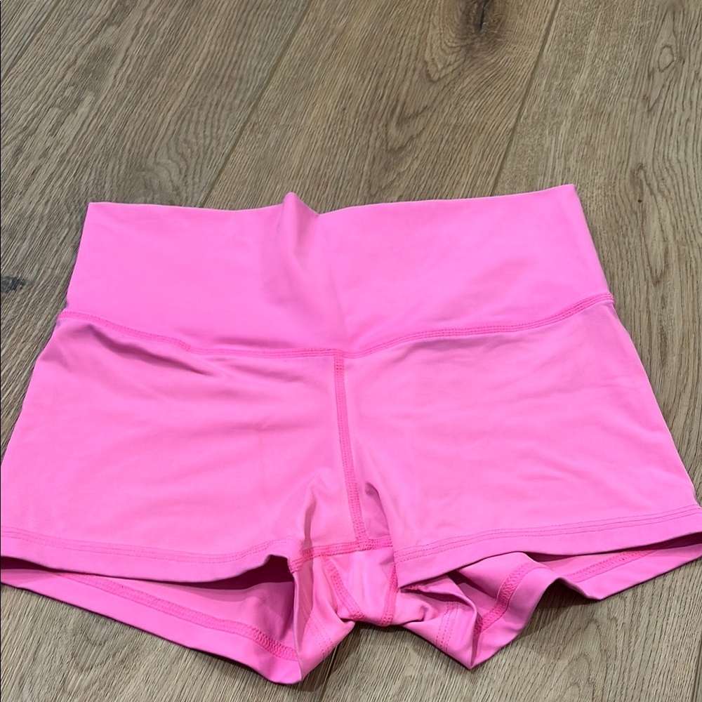 Vibrant Pink Athletic Shorts with High Waistband